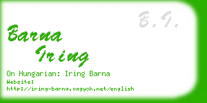 barna iring business card